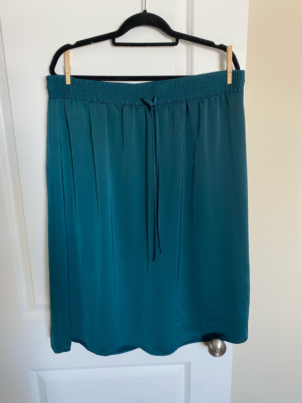 a new day Teal Elastic Waist Midi Skirt